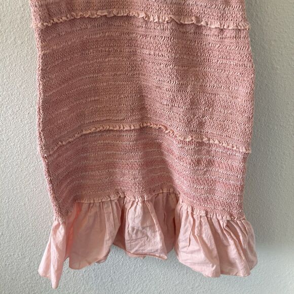 Chelsea & Violet Dress Tiered Smocked Ruffle Square Neck Pink Mini Dress Size XS - Picture 10 of 15